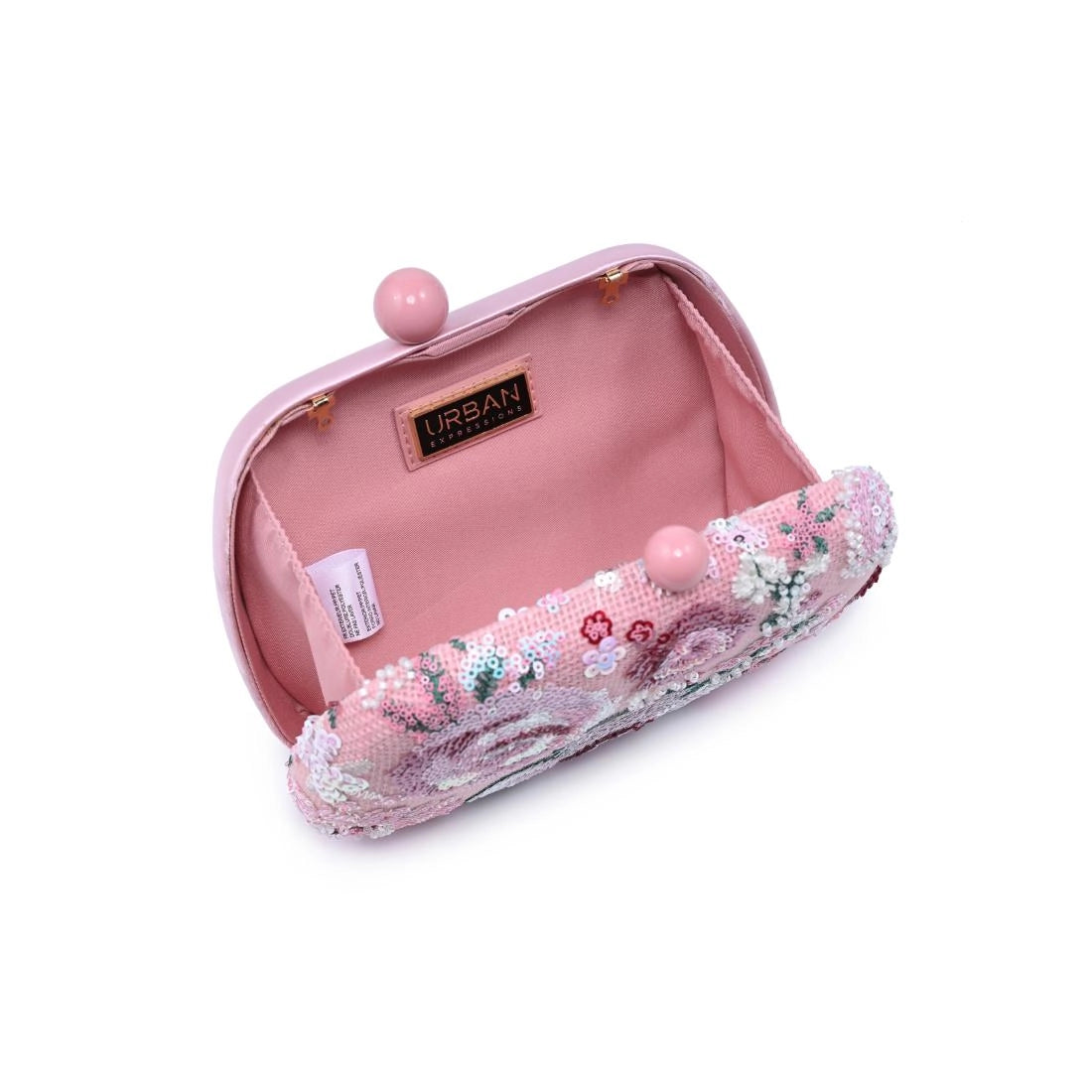 Sequined Floral Patterned Clutch