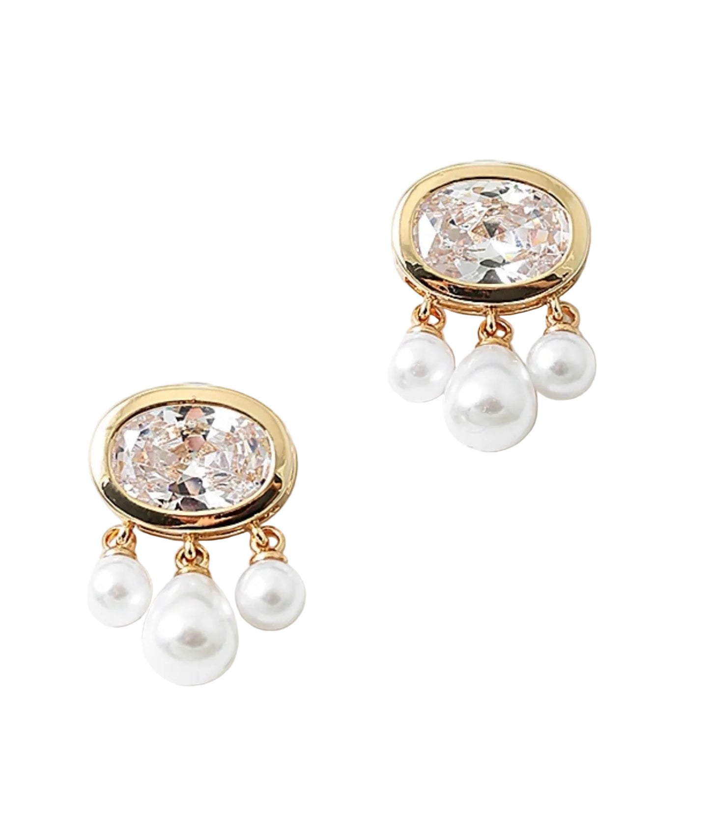 Crystal and Pearl drop earrings