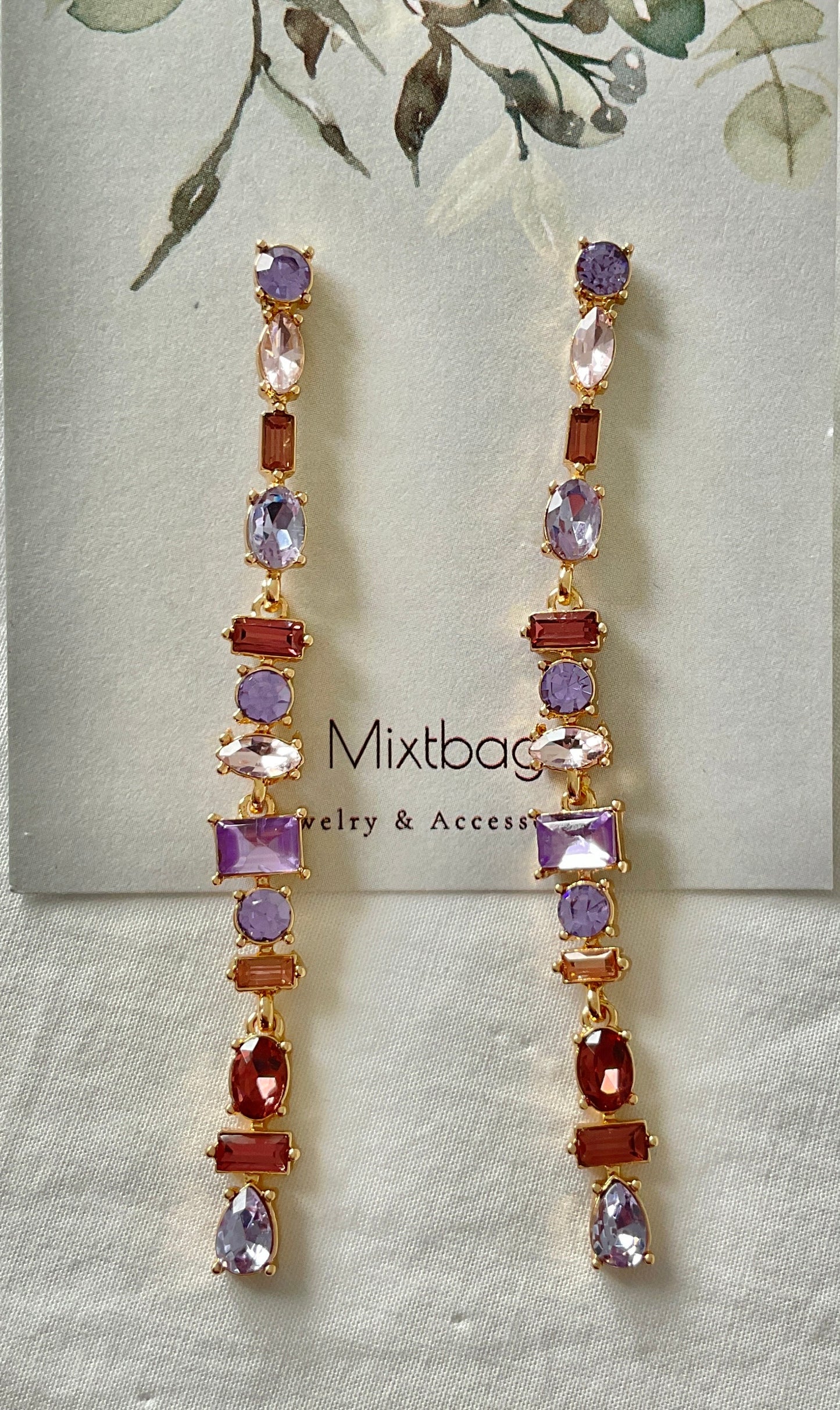 Rhinestone Long Dangle Earring