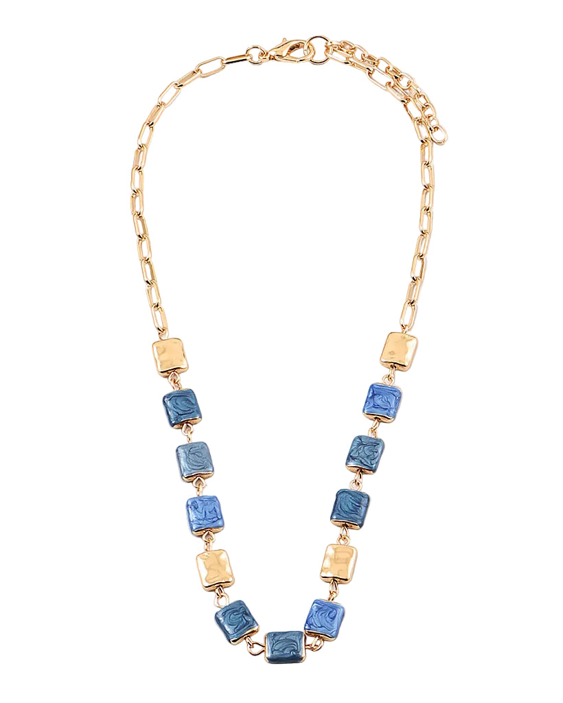 Marbled Charm Enamel  Necklace