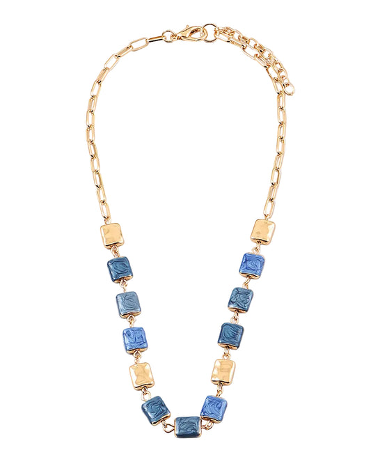 Marbled Charm Enamel  Necklace