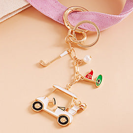 Multi Golf Cart Charm Bag & Key Charm