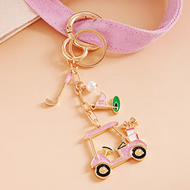 Multi Golf Cart Charm Bag & Key Charm