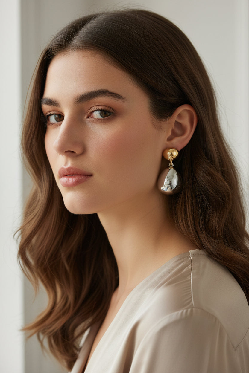 Two Tone Drop Earring