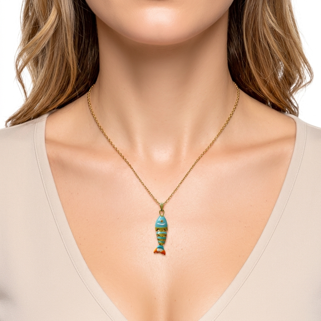 Enamel Fish Necklace