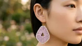 Raffia beaded earrings