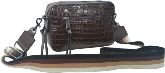 Crocco Textured Patent Vegan Leather  Crossbody